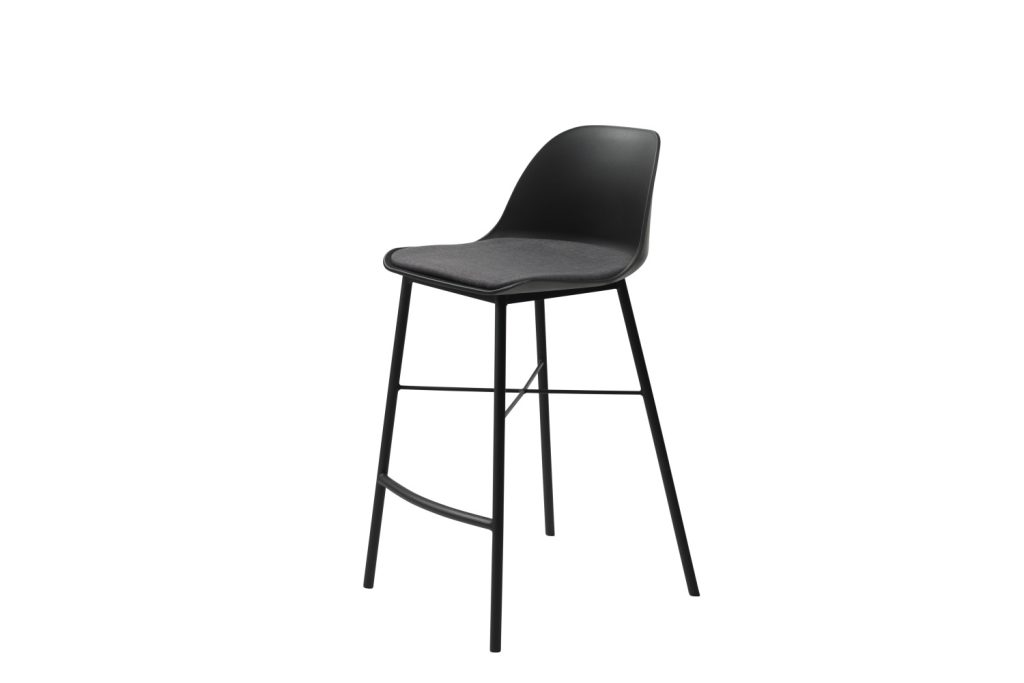 Dizajnová barová stolička Jeffery čierna